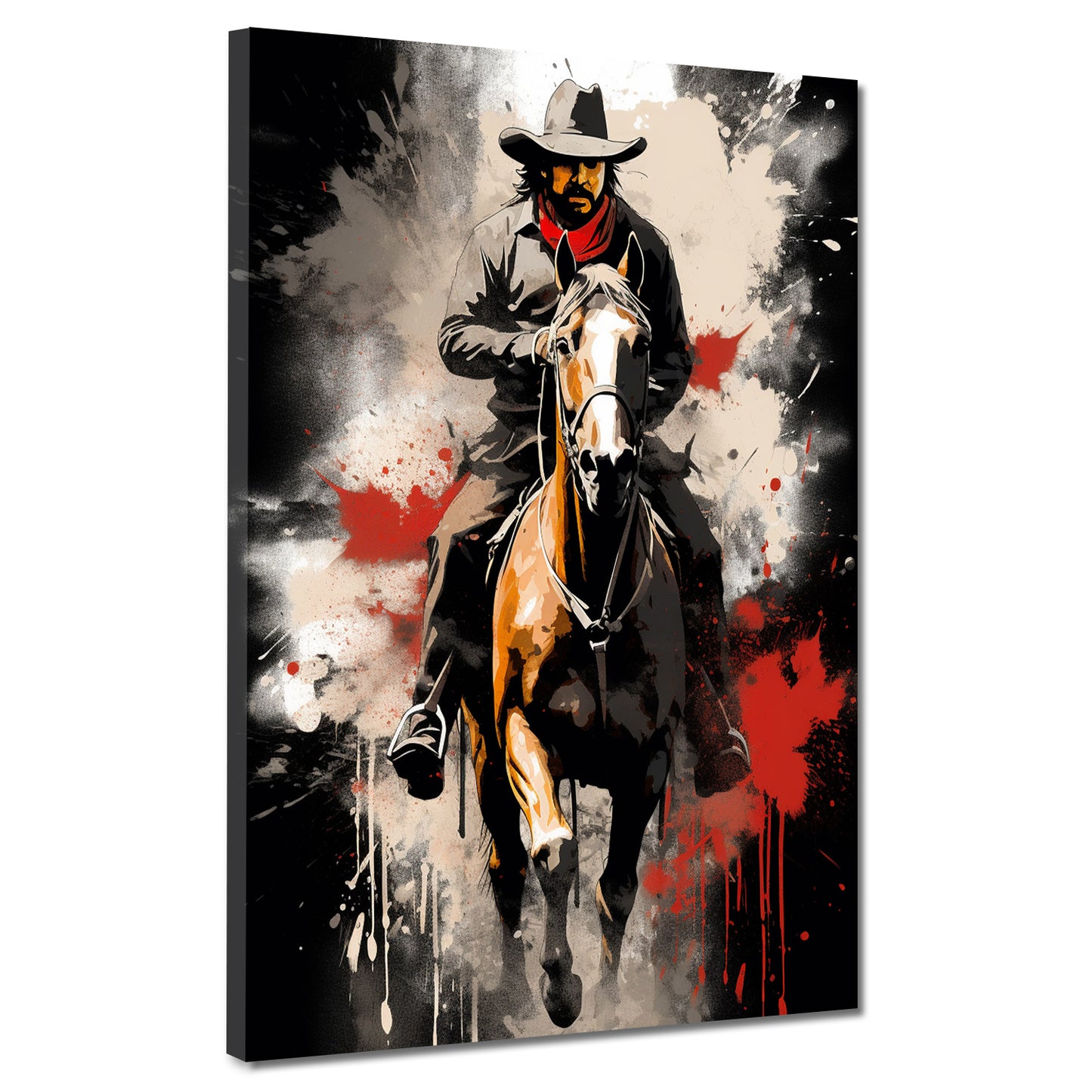 Quadro cowboy west style a cavallo