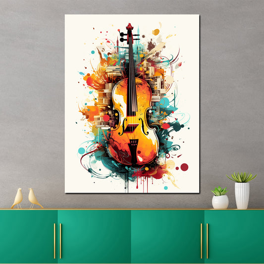 Quadro moderno colore astratto del contrabbasso