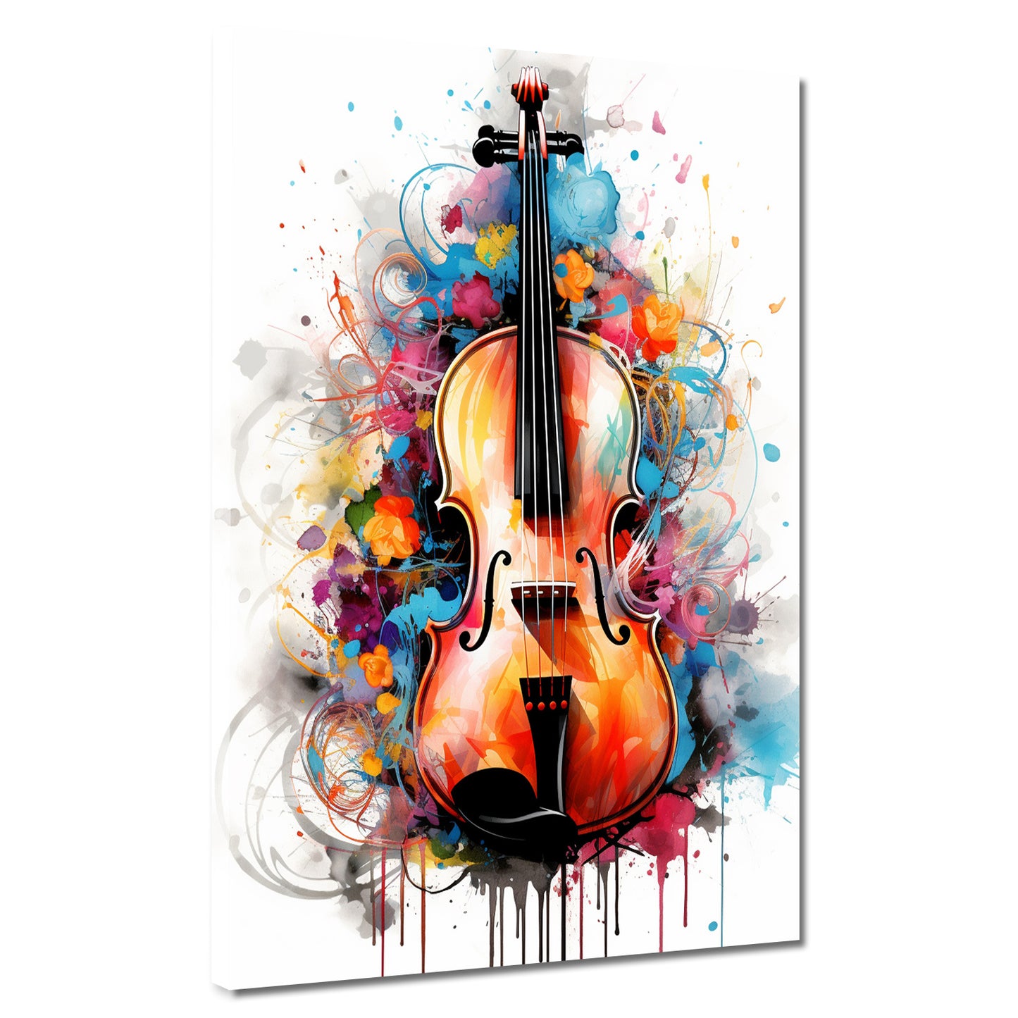 Quadro moderno contrabbasso astratto Colour Splash