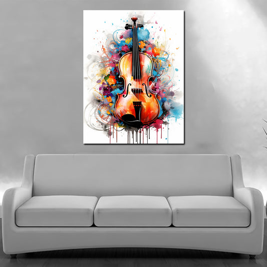 Quadro moderno contrabbasso astratto Colour Splash