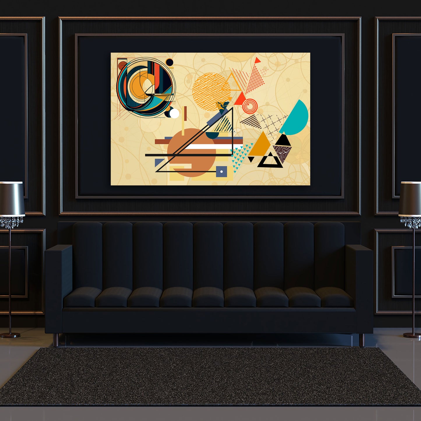 Quadro moderno design astratto line art