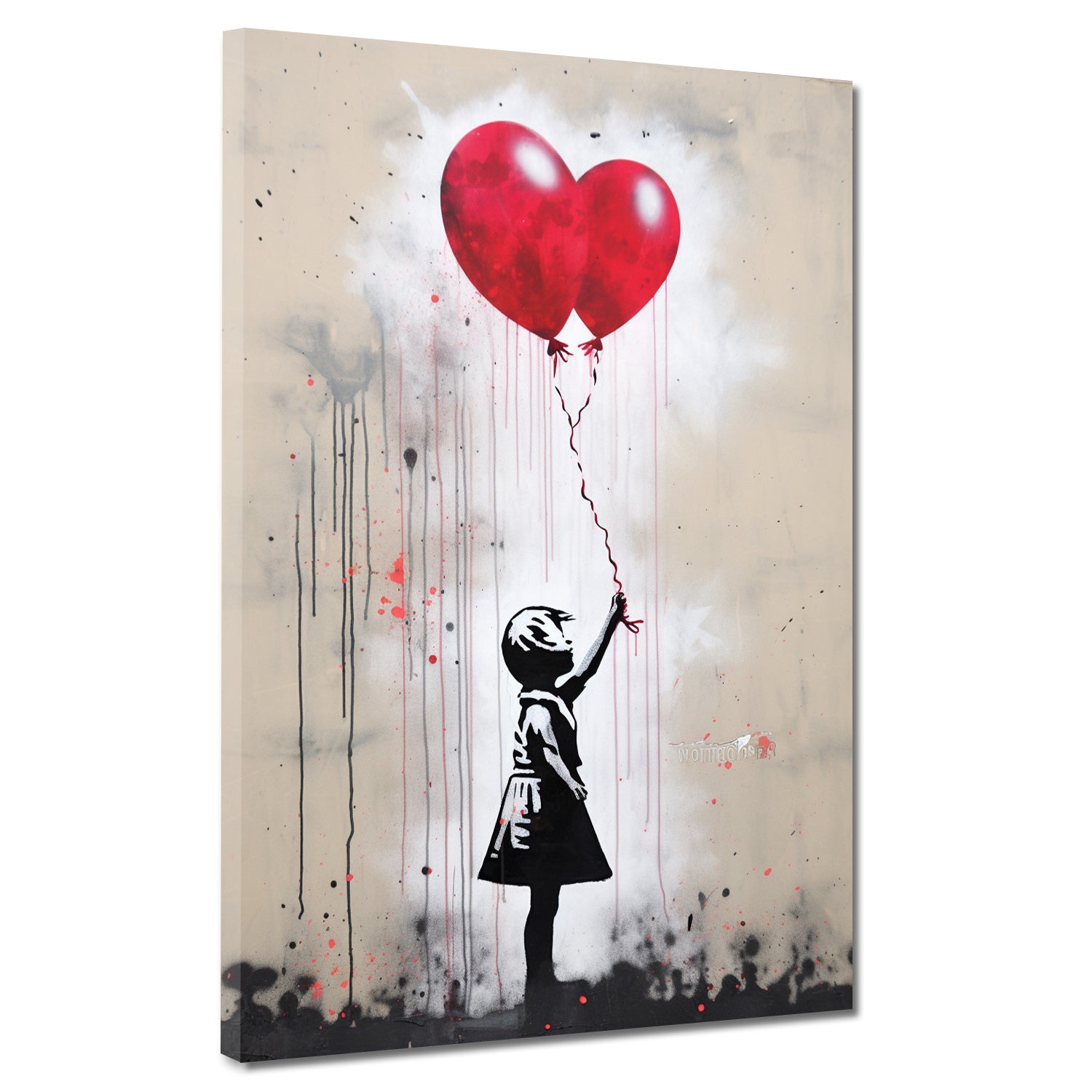Quadro moderno ragazza con palloncino rosso, Street Art Banksy Art