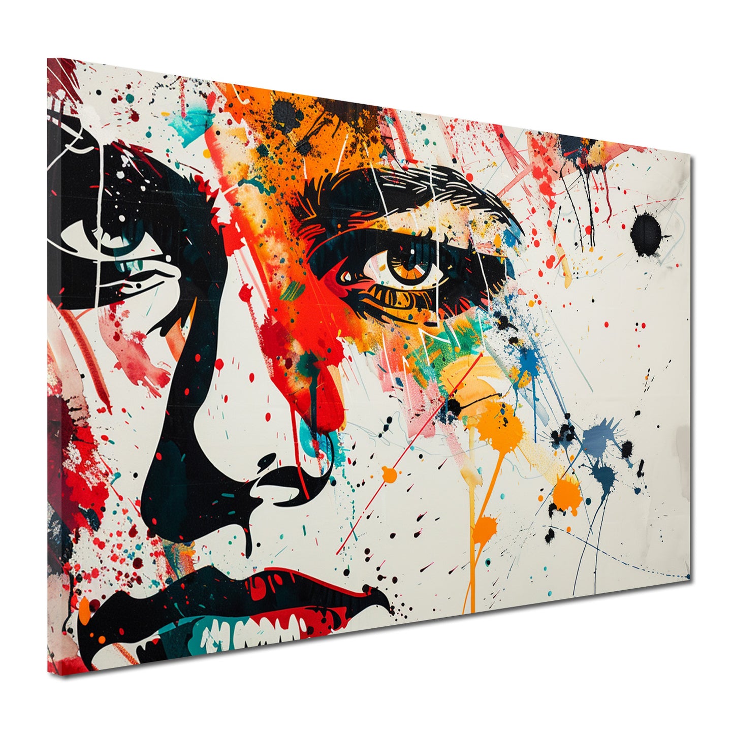 Quadro moderno volto astratto colour pop art