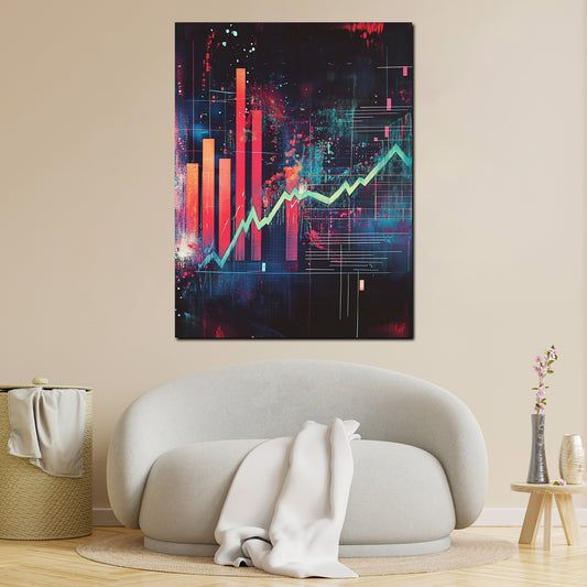 Quadro motivazione borsa finanza grafico moderno digitale