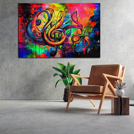 Quadro nota musicale astratta colore Style