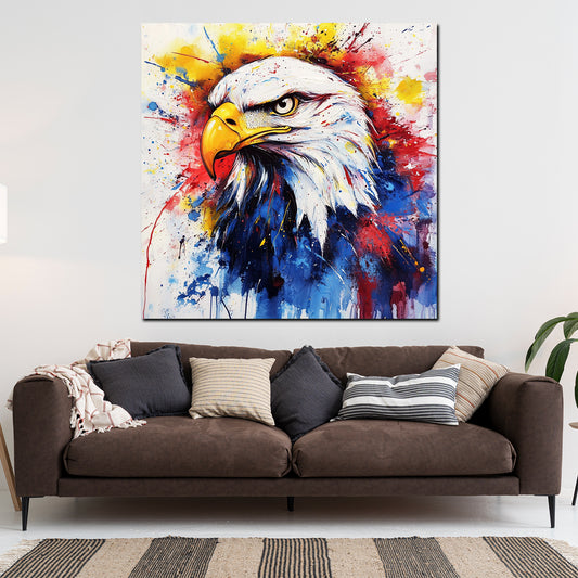 Quadro pop art aquila colorata potente moderna