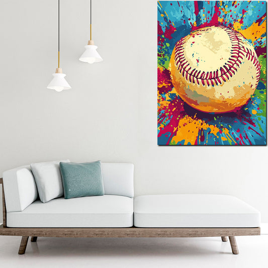 Quadro pop art baseball sport colore energia moderno