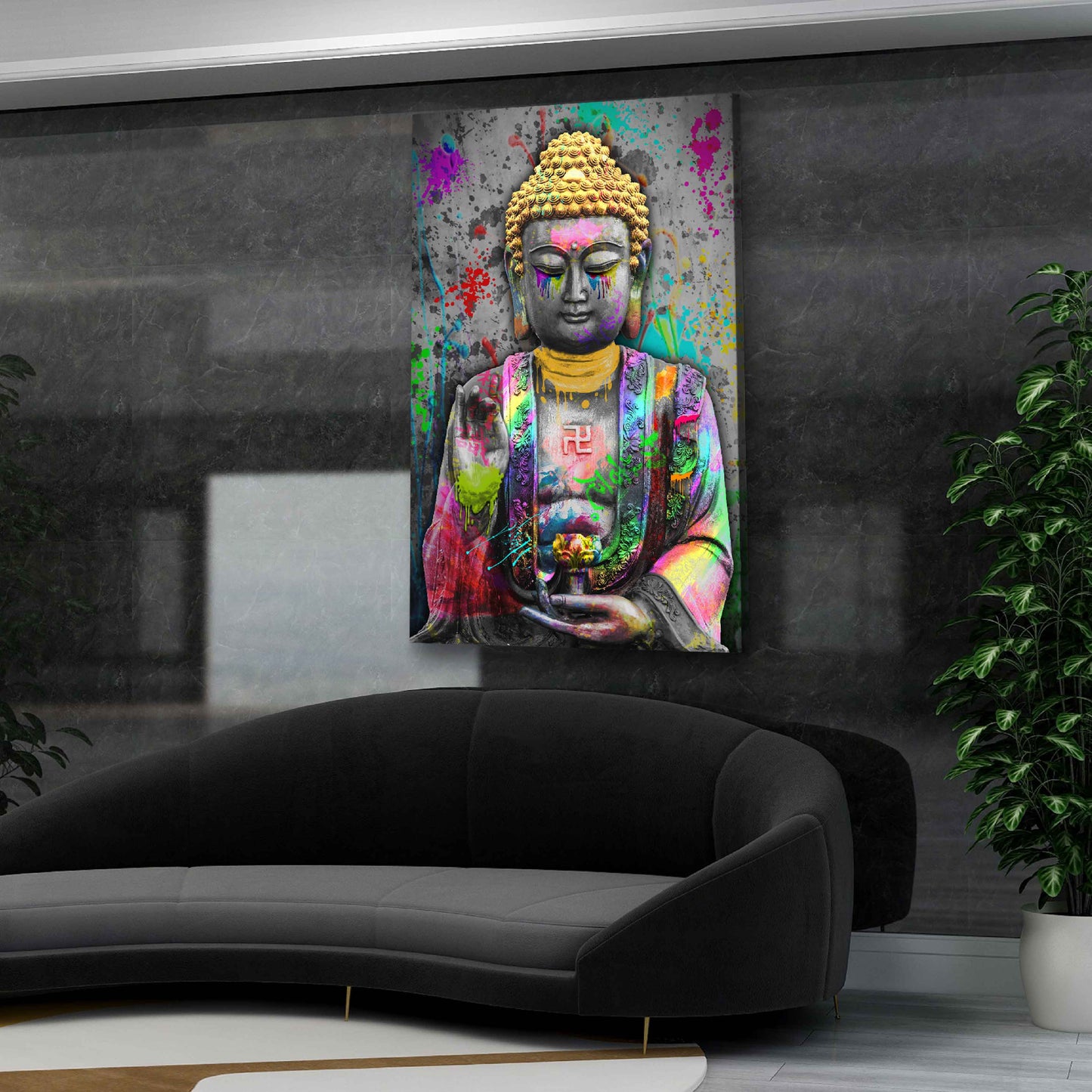 Quadro pop art buddha colori spiritualità armonia moderno