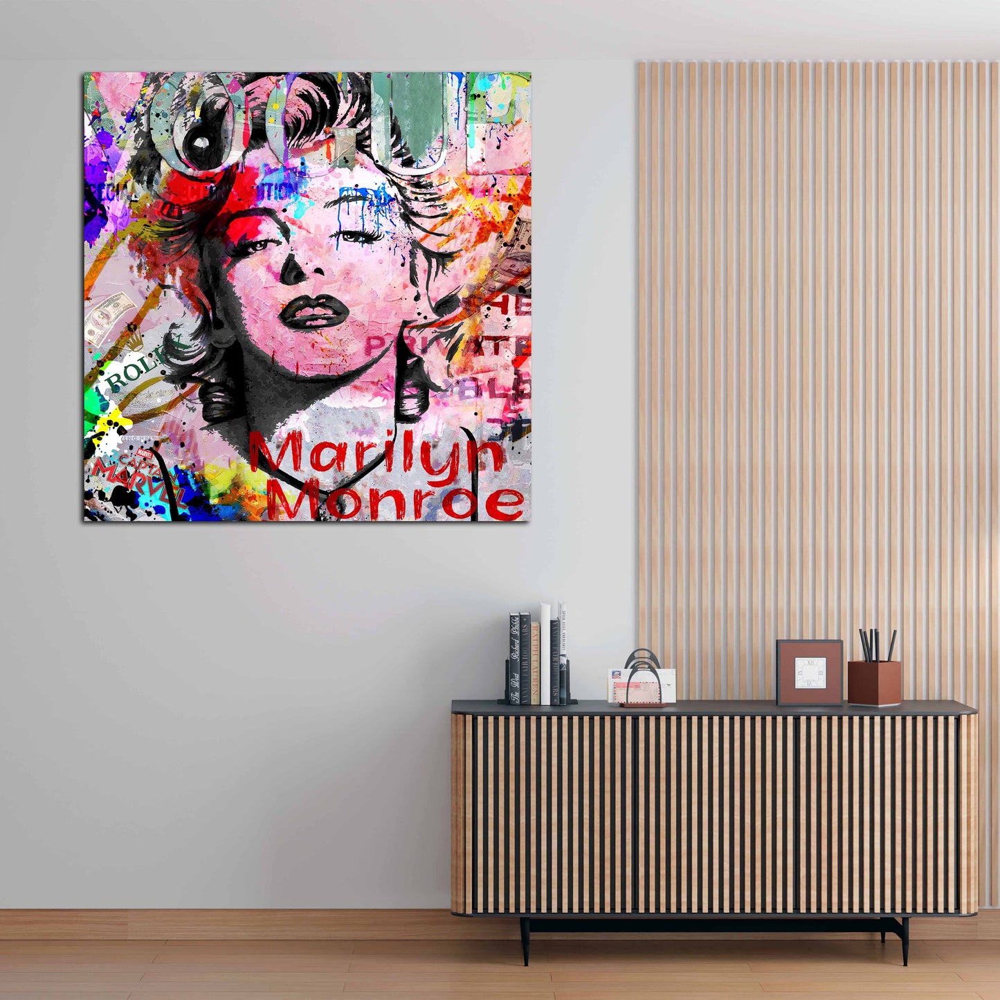 Quadro pop art marilyn lusso ritratto colorato street art moderno
