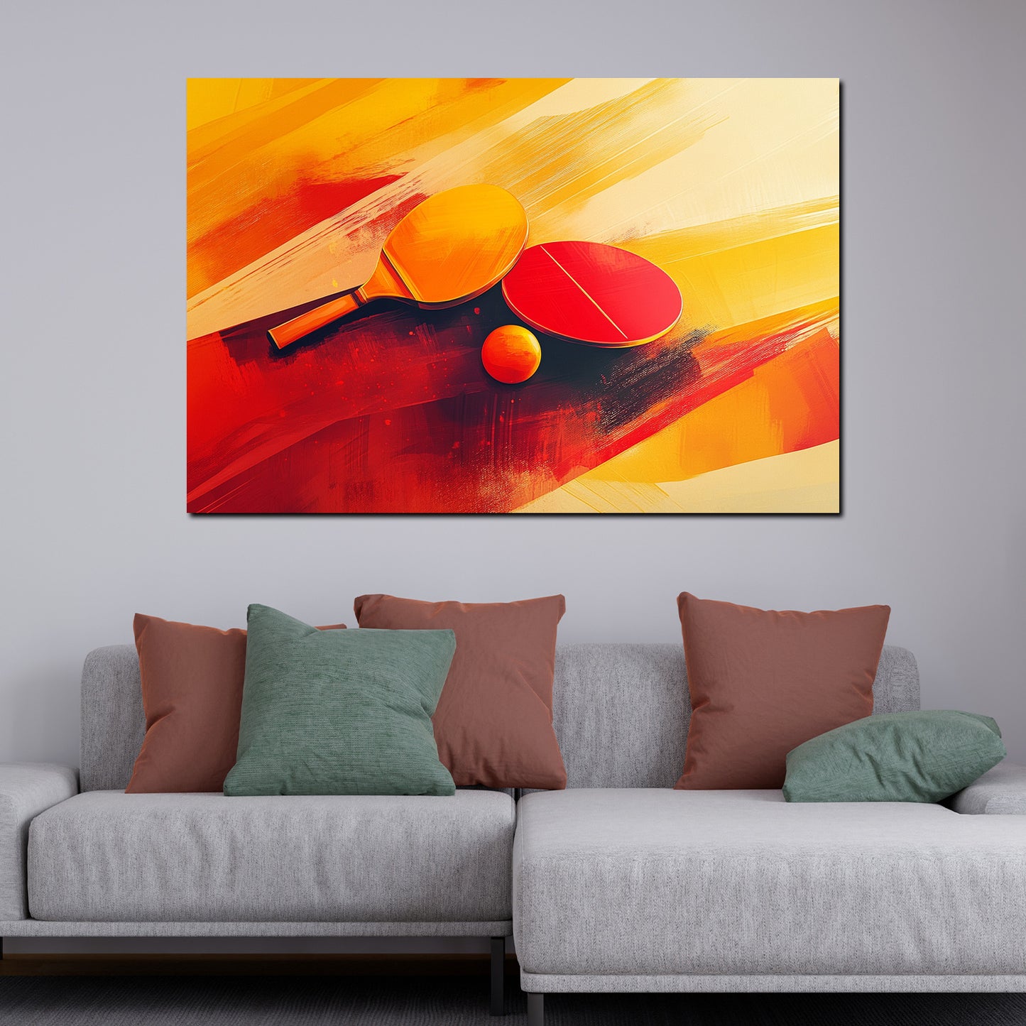 Quadro racchette da ping pong con pallina