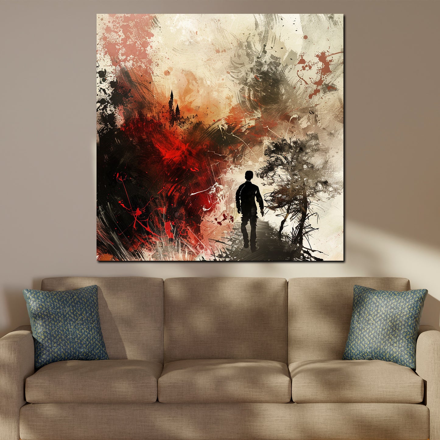 Quadro sagoma uomo arte fantasy