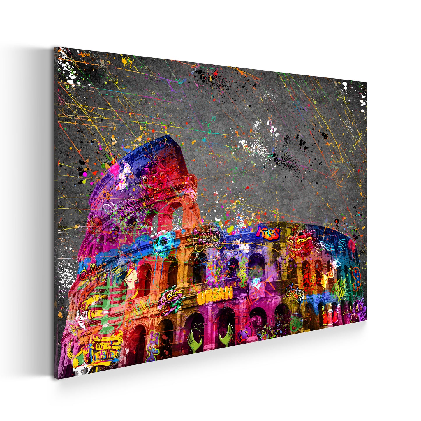 Quadro stampa su tela Graffiti Street Art Colosseo, Roma