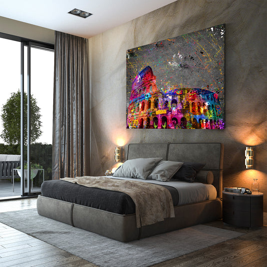 Quadro stampa su tela Graffiti Street Art Colosseo, Roma
