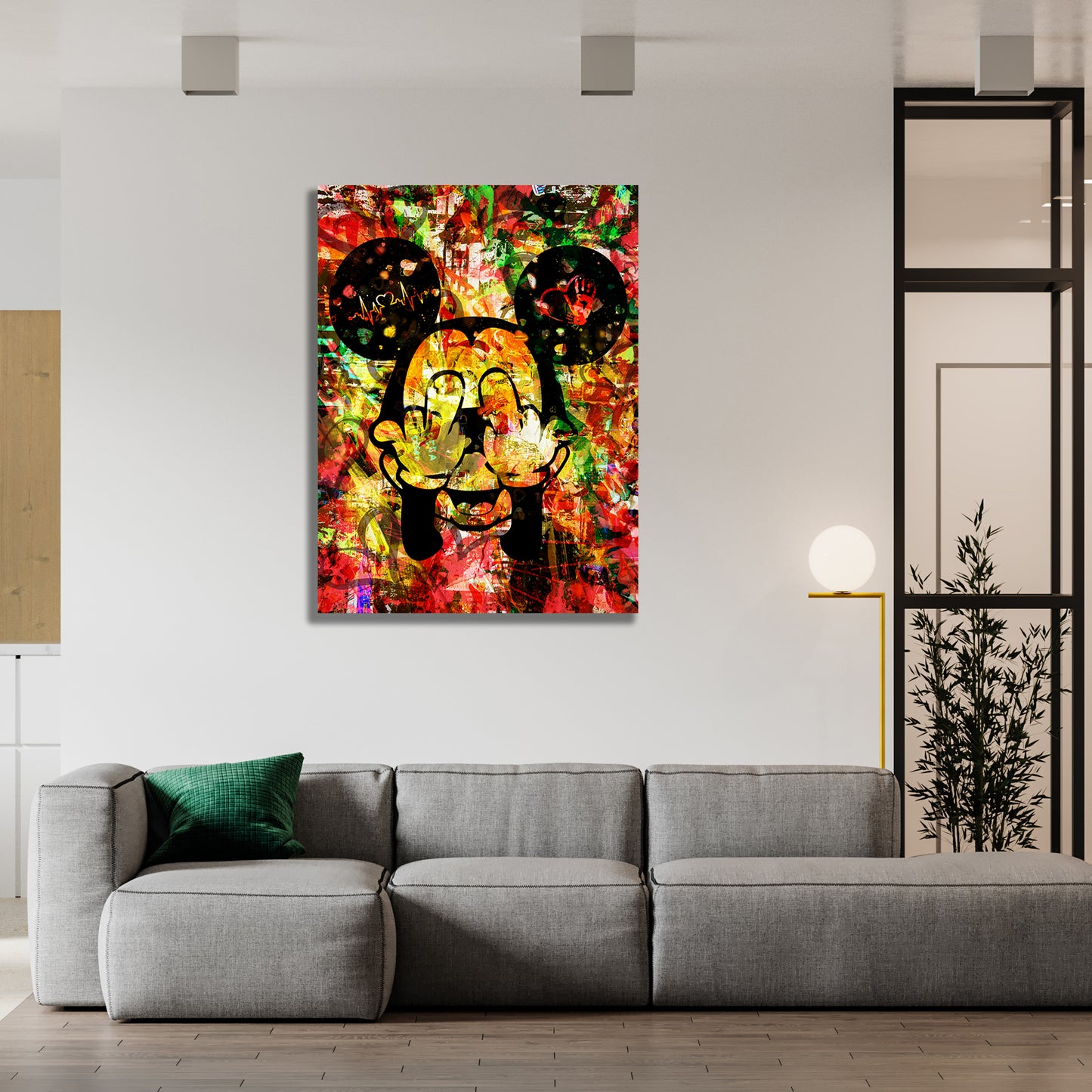 Quadro stampa su tela Pop Art Topolino Abstract Comic