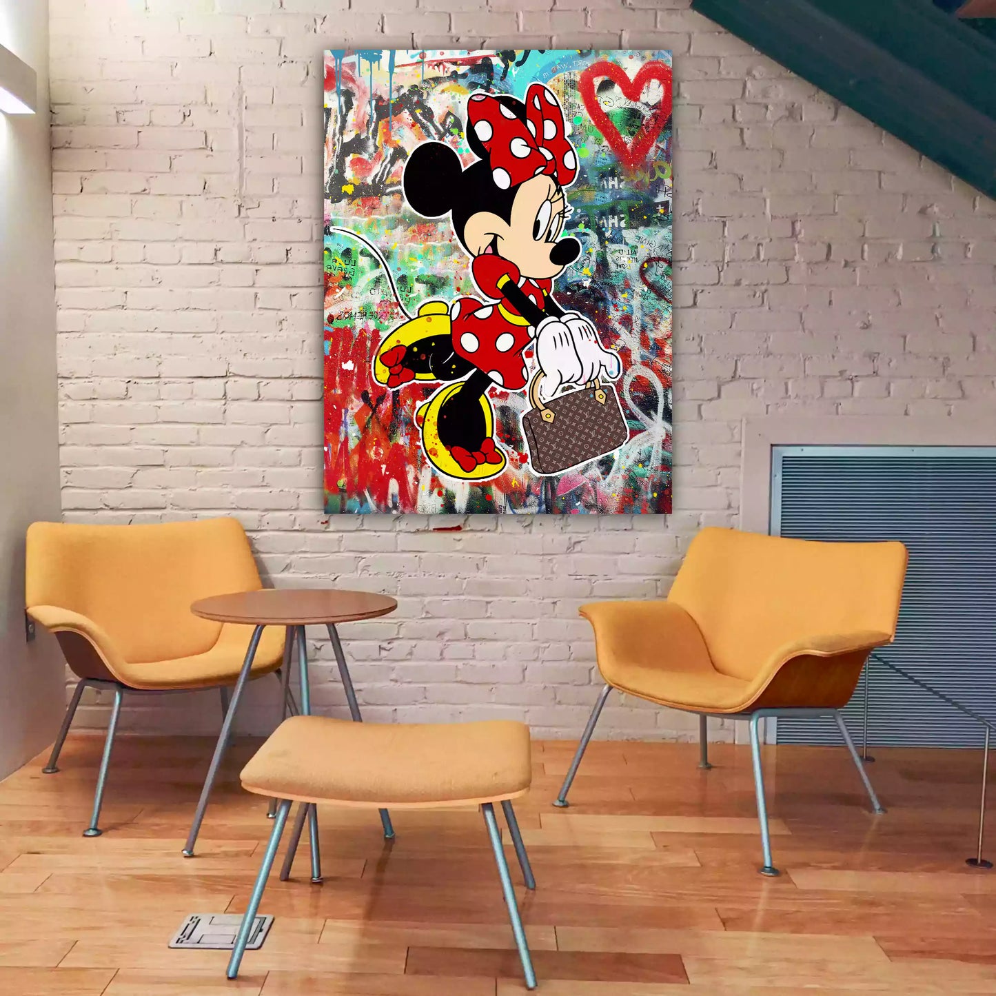 Quadro stampa su tela Street Art Beautiful Minnie, Comic