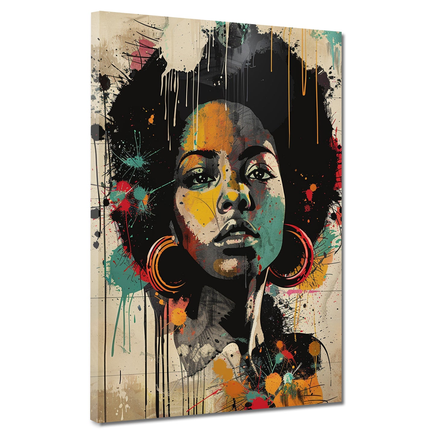 Quadro street art African Woman ritratto colorato