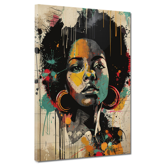 Quadro street art African Woman ritratto colorato