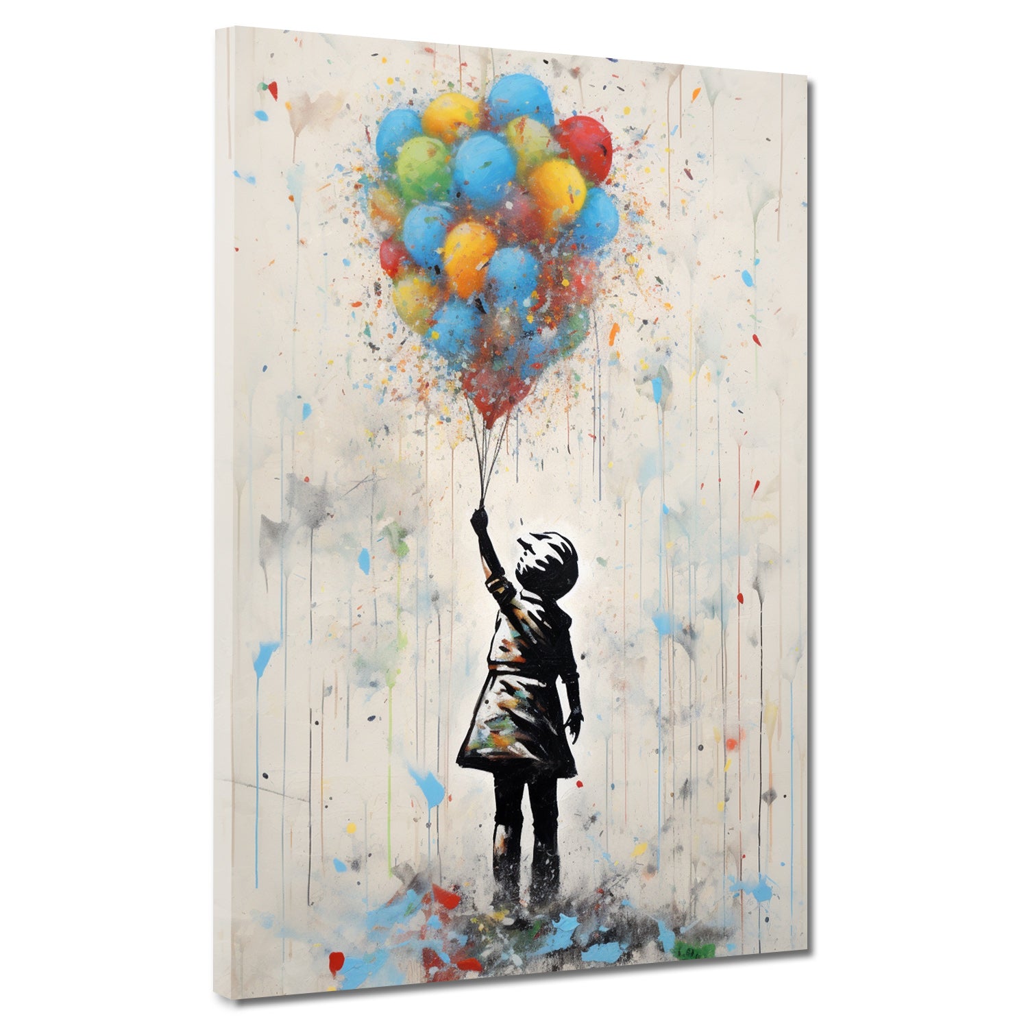 Quadro ragazza palloncini colorati [Consegna gratuita] –