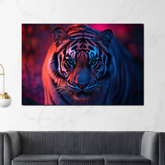 Quadro tigre colorazione neon intenso moderno misterioso