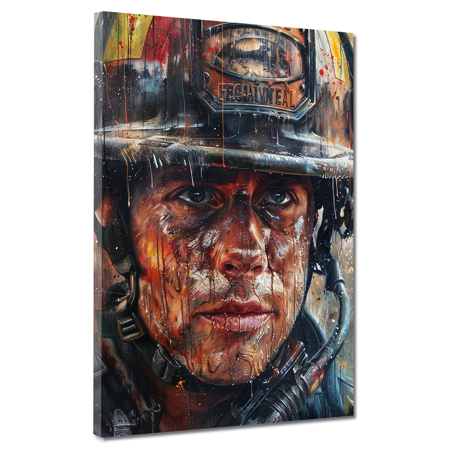 Quadro vigile del fuoco carismatico astratto in azione
