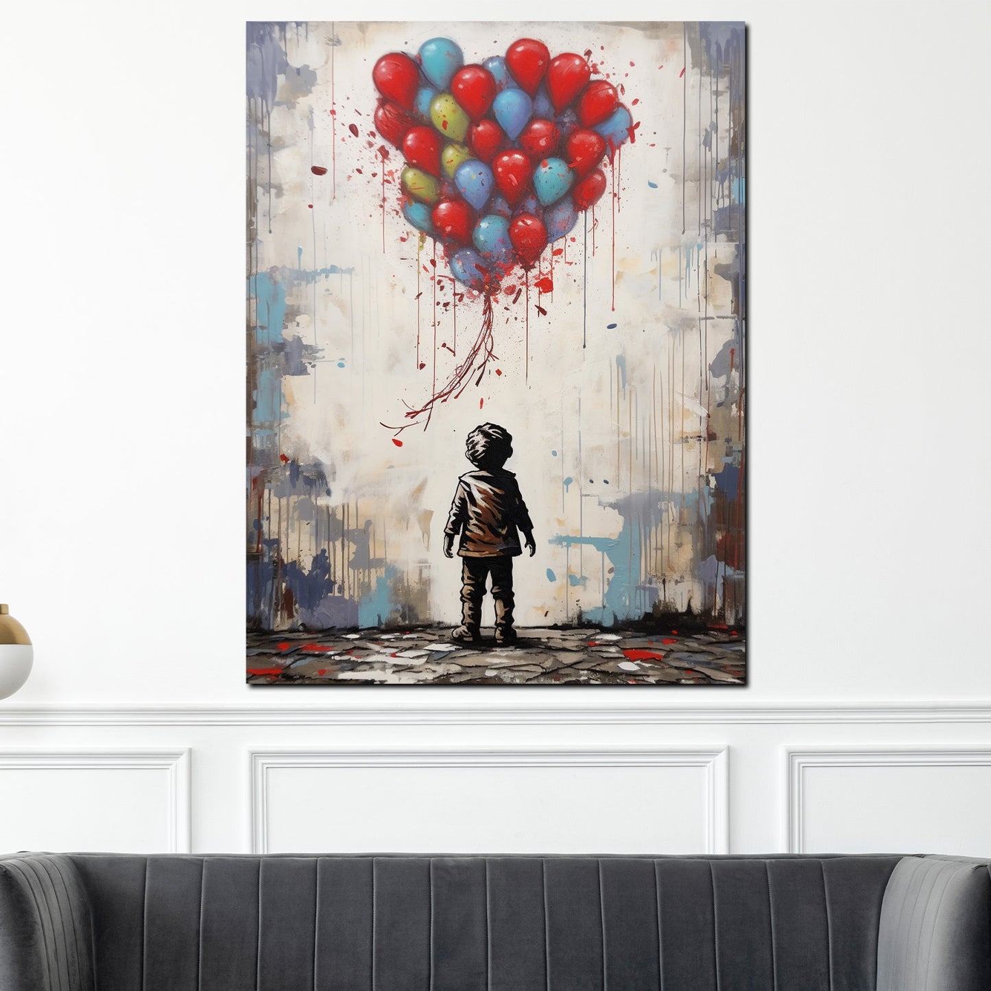 Quadro moderno bambino astratto con palloncini colorati
