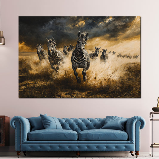 Zebre in corsa quadro