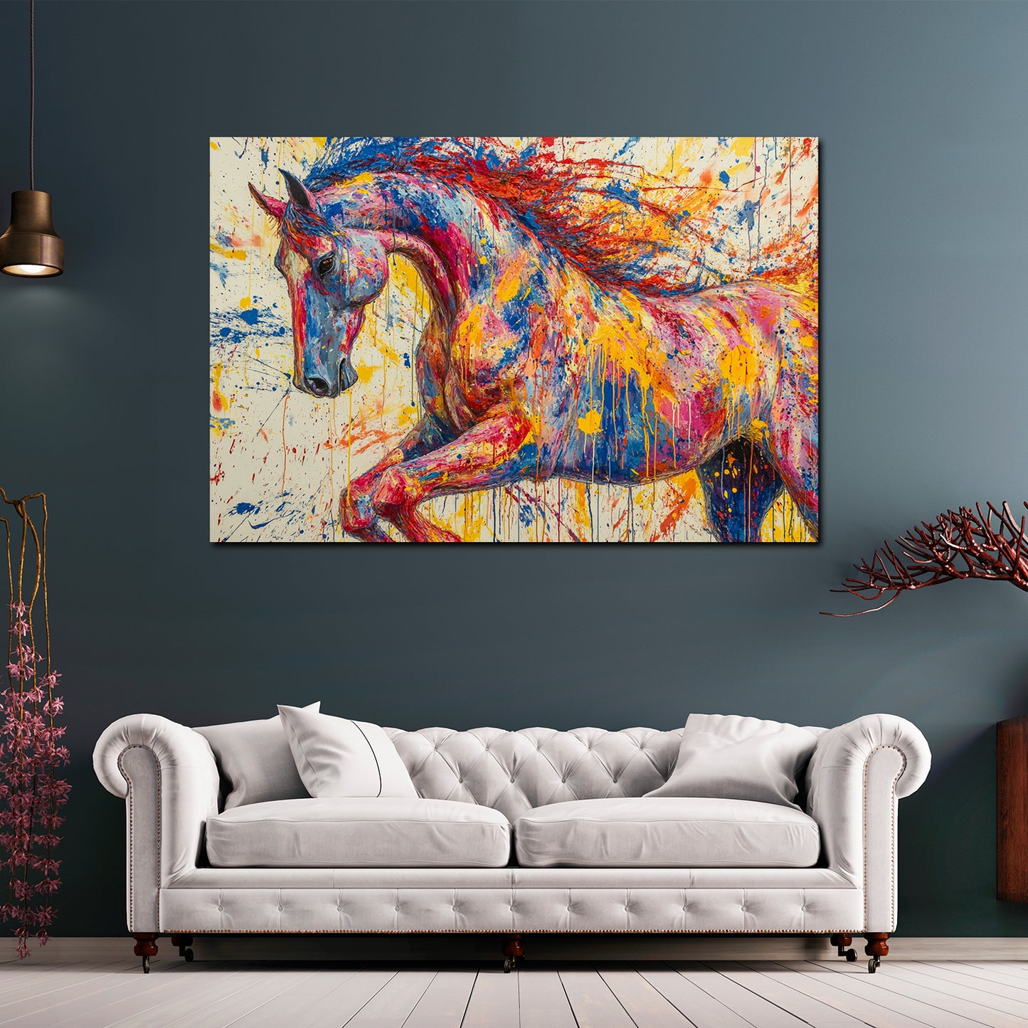 Cavallo Pop Art dinamico colorato pittura quadro