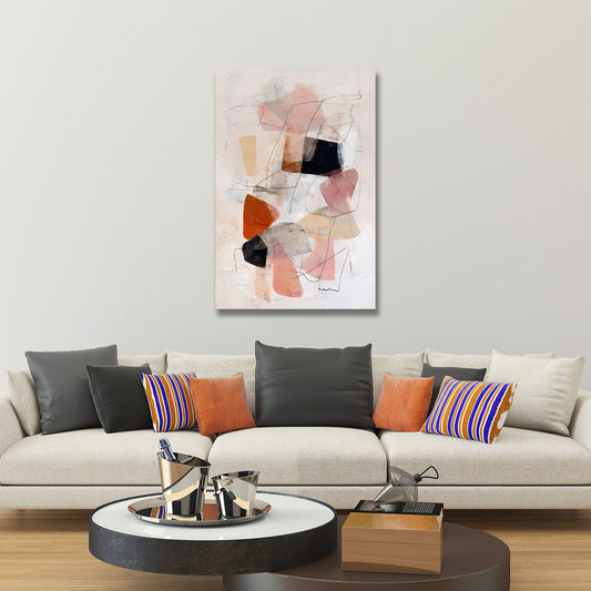 Composizione minimalista colori delicati linee astratte quadro