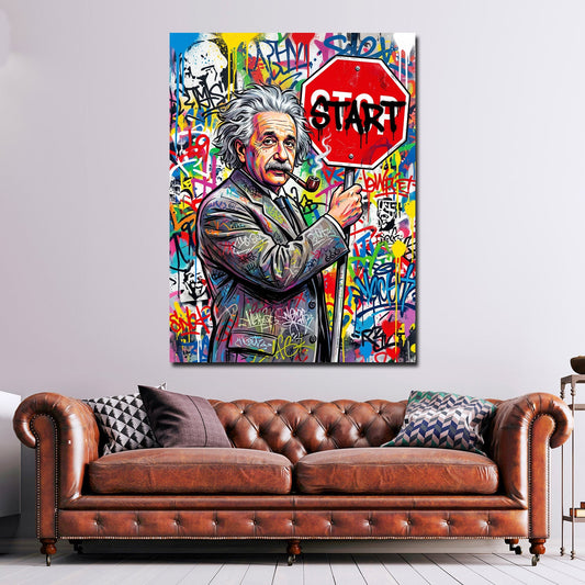Quadro Einstein Start Pop Art in ufficio