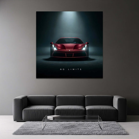 Ferrari No Limits sotto un riflettore drammatico di notte quadro