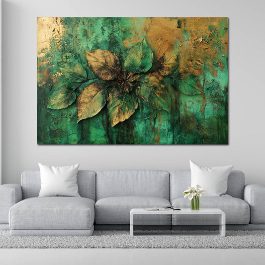 Foglie arte astratta verde quadro