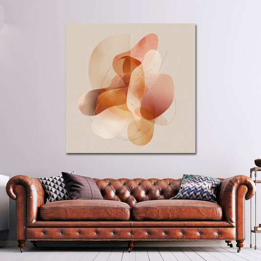 Forme astratte colori caldi arte minimalista quadro