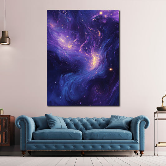 Galassia astratta viola blu stelle universo quadro