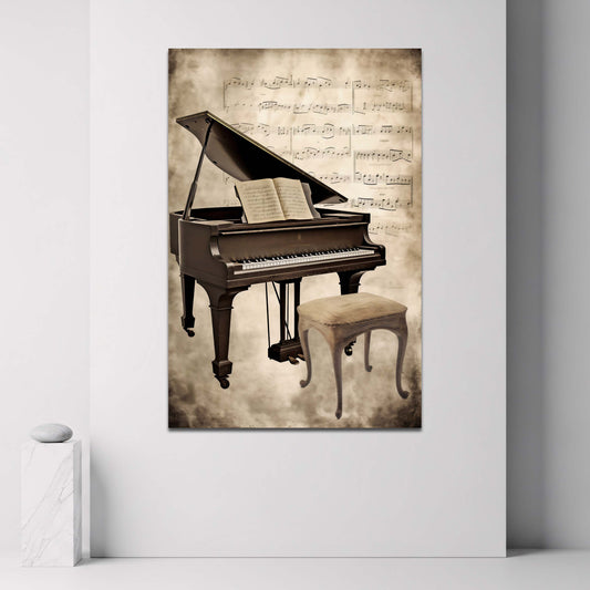 Gran coda classico e spartiti musicali stile antico quadro