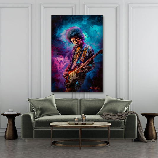 Hendrix leggenda rock colorato dai toni caldi quadro