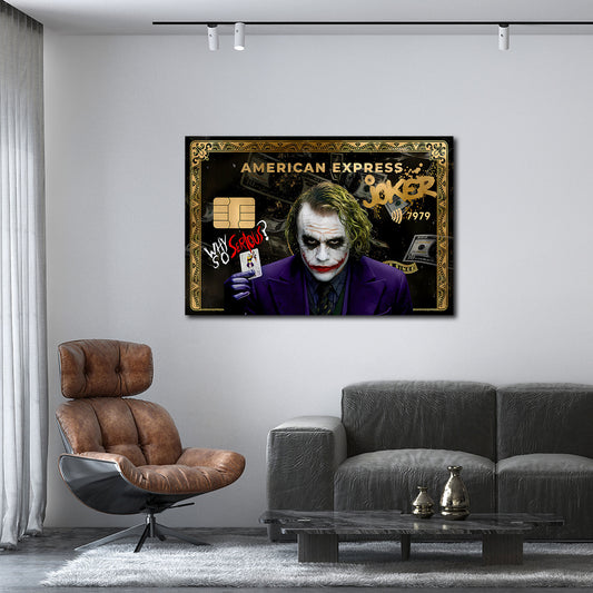Joker carta american success denaro Pop Art quadro