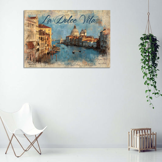 La dolce vita venezia Italia canale gondola quadro