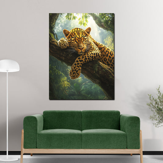 Leopardo giungla animale selvaggio natura quadro