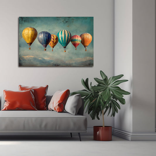 Quadro mongolfiere in soggiorno