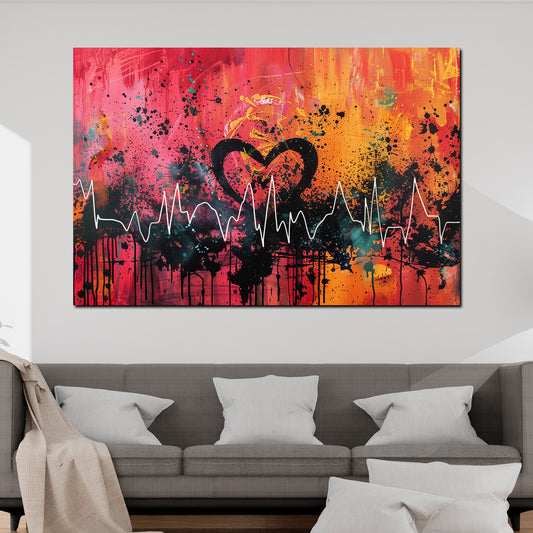 Pop Art battito cardiaco amore astratto quadro
