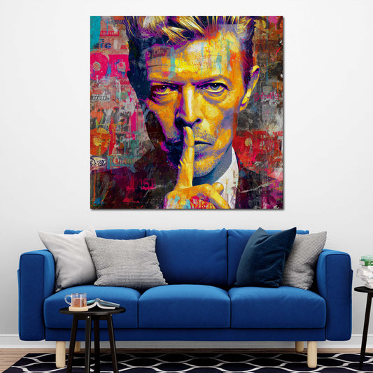 Pop Art Bowie ritratto silenzioso con colori accesi quadro