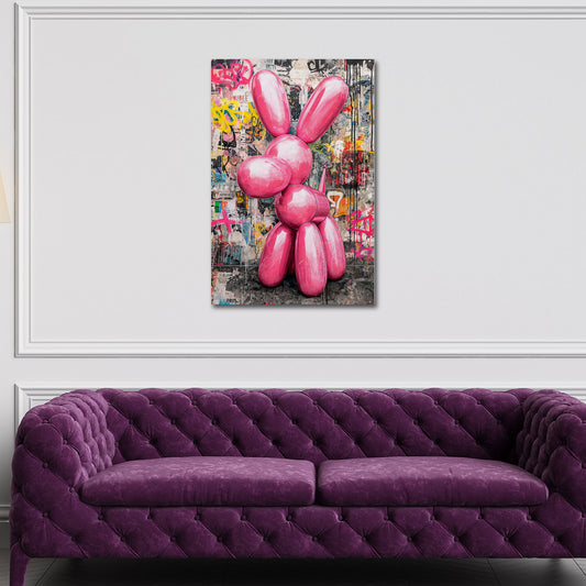 Pop art cane palloncino rosa scultura moderna quadro