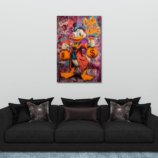Pop Art graffiti anatra soldi dollari ricchezza business successo quadro