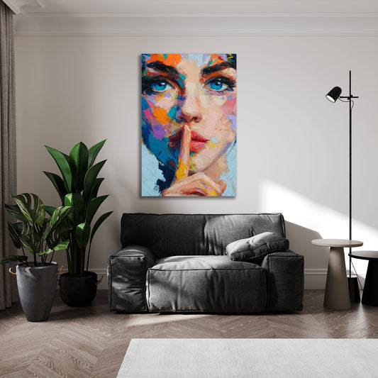 Pop Art ritratto donna colorato occhi blu arte moderna quadro