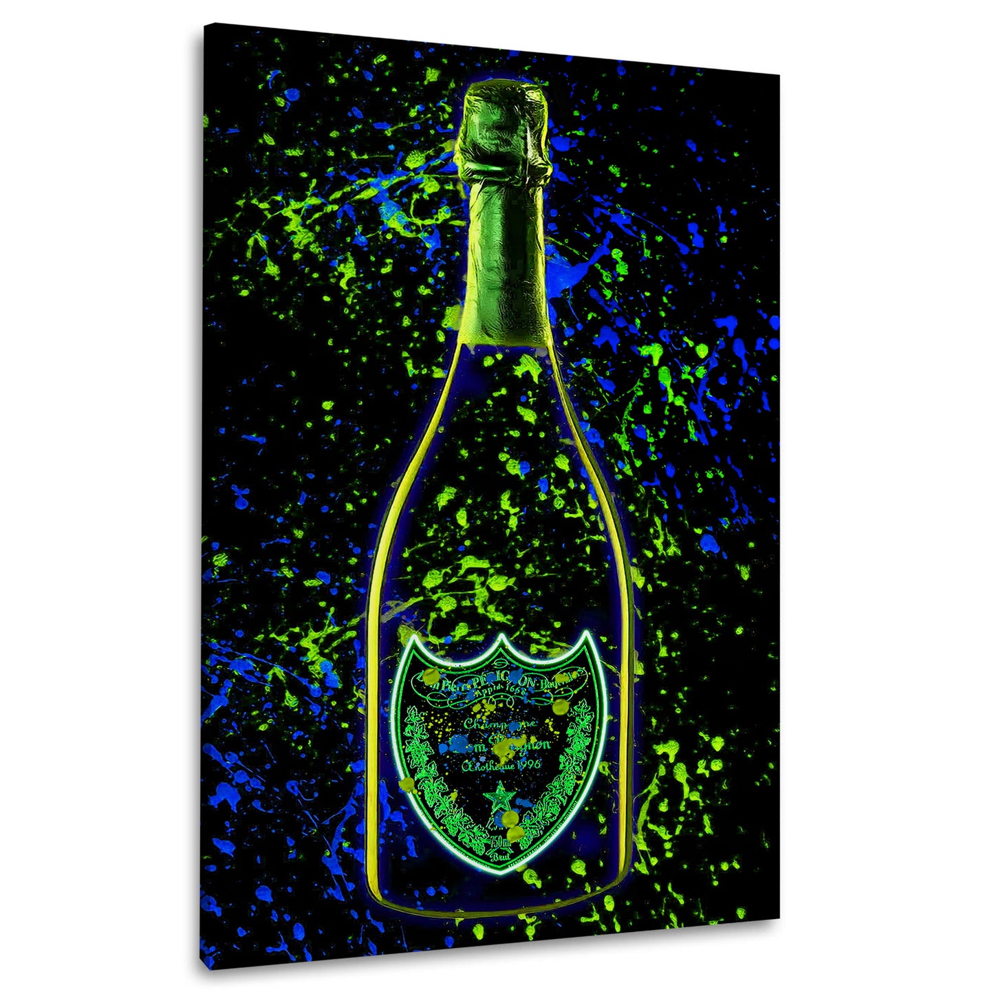Quadro moderno bottiglia arte Pop Art Champagner