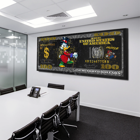 Quadro stampa su tela Paperone Pop Art Dollar Mario Edition Comic - Artedinoi