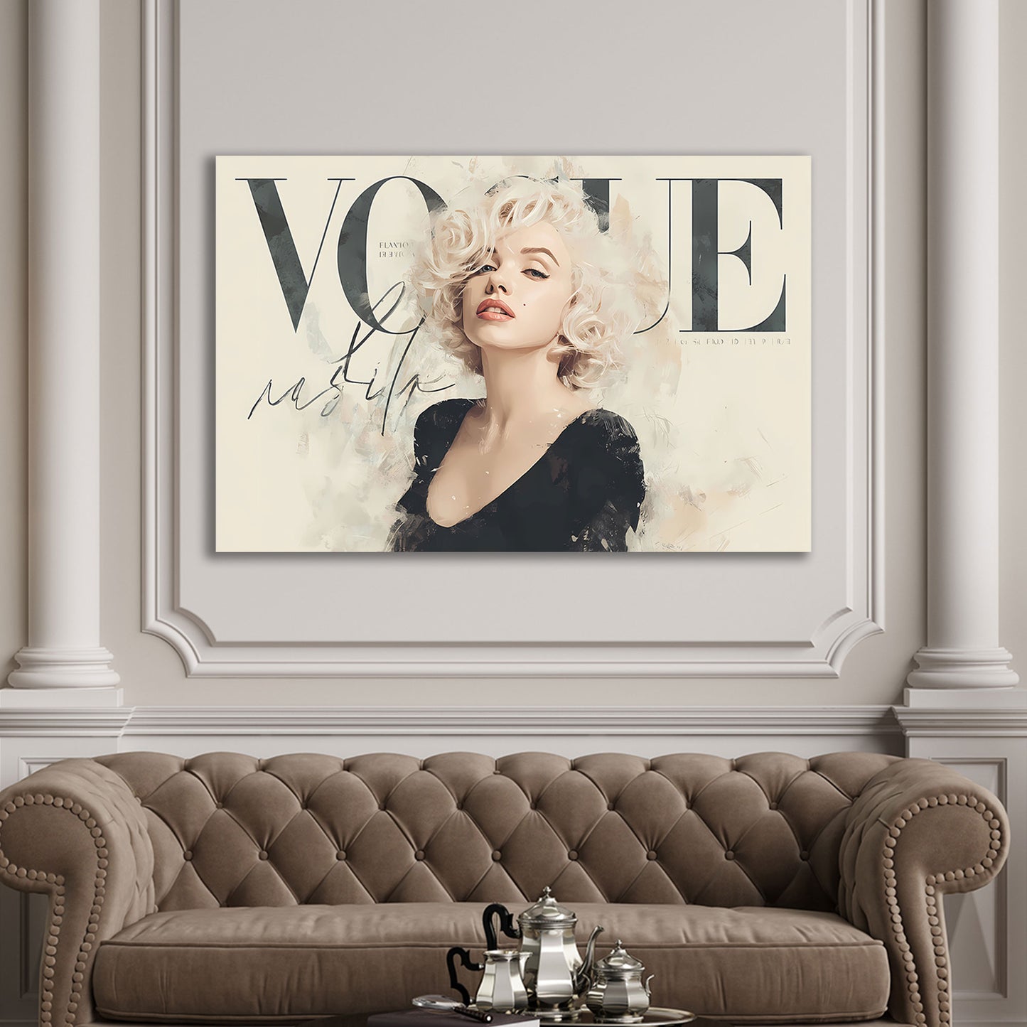 Ritratto Marilyn elegante stile rivista moda quadro