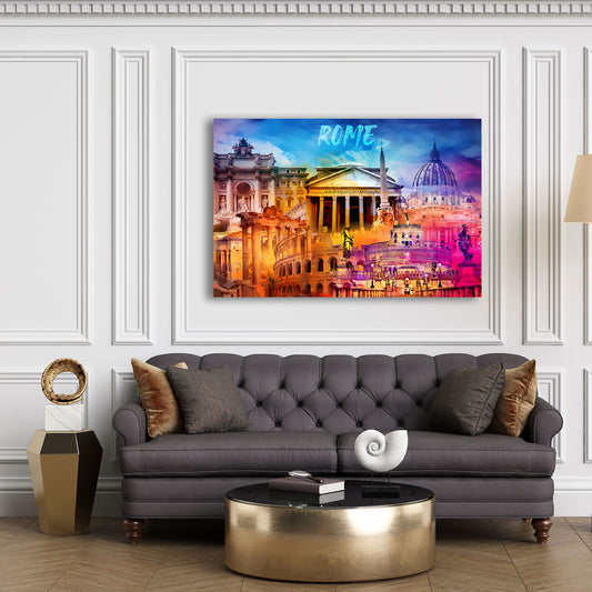 Roma Pop Art colosseo san pietro pantheon monumenti quadro