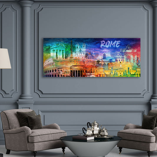 Roma Pop Art colosseo san pietro scalinata spagna quadro