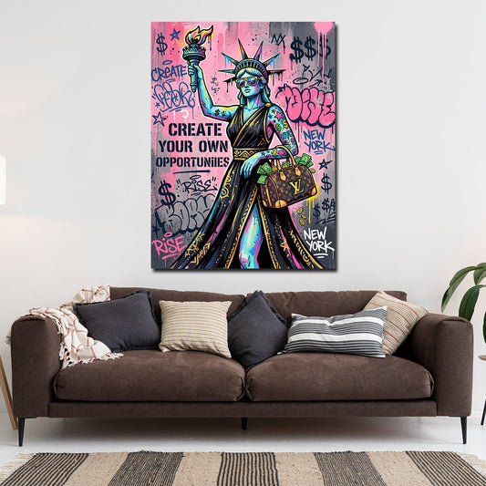 Quadro Statua della Libertà New York Pop Art in soggiorno